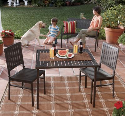 folding metal 3 pc dining set