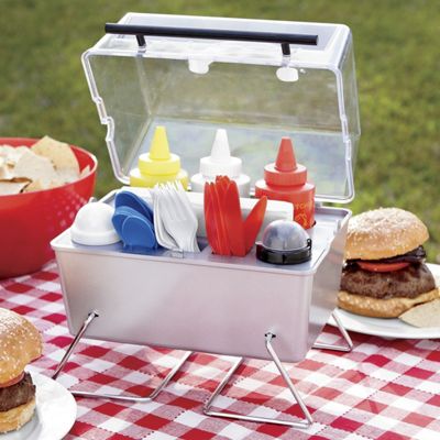 grill condiment holder