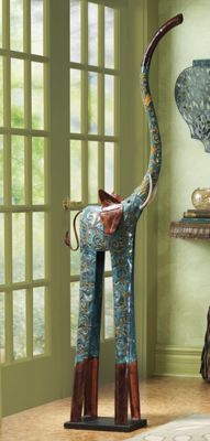 Elephant Tall Metal Blue