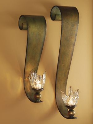 Set of 2 Ribbon Swirl Sconces