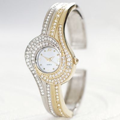 Two Tone Crystal Watch