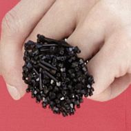 Stretch Ring Black Cluster Bead