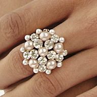 Stretch Ring Faux Pearl Cluster