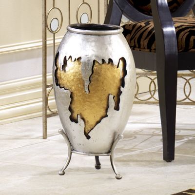 Pharaohs Dynasty Gold And Silver Floor Vase