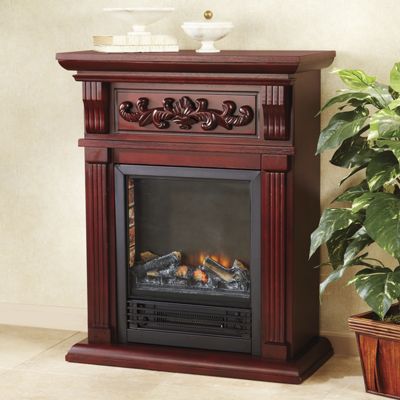 Petite Carved Electric Fireplace