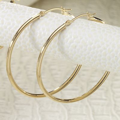 Hoops, 10K Yellow Gold Large Round