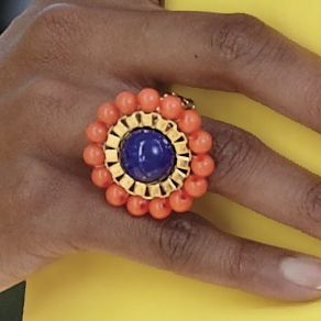 Multi color Daisy Chain Stretch Ring