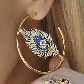 Peacock Feather Hoops