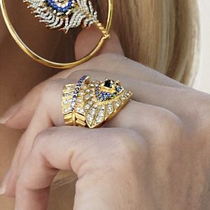 Peacock Feather Stretch Ring