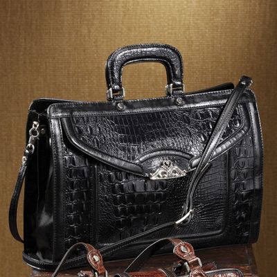 Toulon Embossed Leather Briefcase