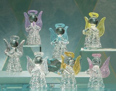 Set Of 7 Glass Angels