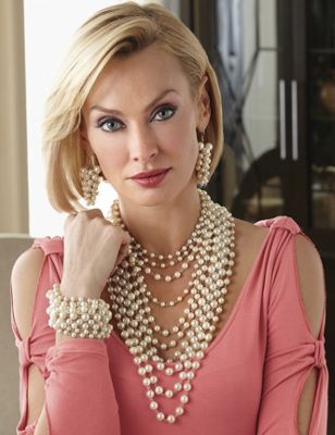 Faux Pearl Multichain Necklace