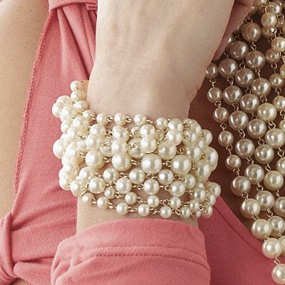 Faux Pearl Multichain Bracelet