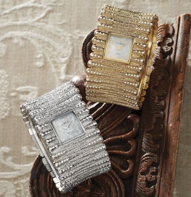 Semi Bangle Crystal Watch