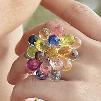 Faceted Drops Ring