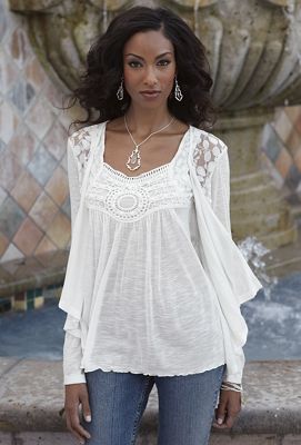 Lace Trim Cascade Twin Set