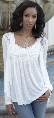 Lace Trim Cascade Twin Set