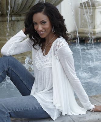 Lace Trim Cascade Twin Set