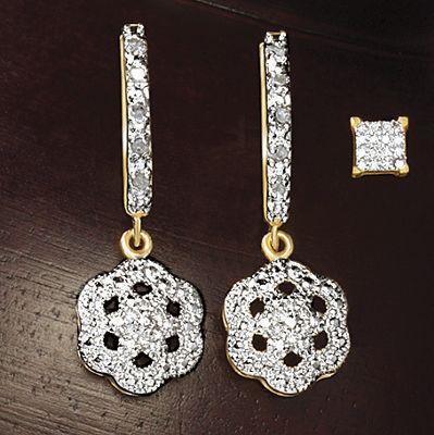 diamond drop mini hoops