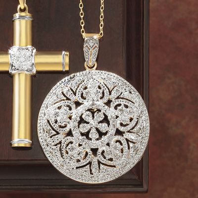 diamond medallion pendant