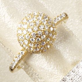 cubic zirconia micro pave ball ring