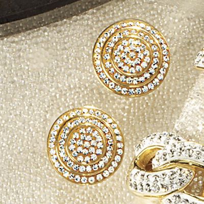 swarovski crystal micro pave round cluster post earrings
