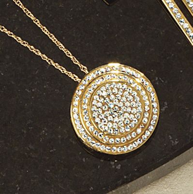 micro pave round crystal pendant