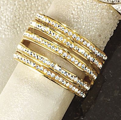 swarovski crystal micro pave 5 row band