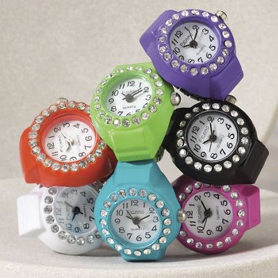 stretch watch ring with crystal accents