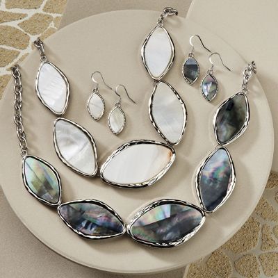 shell necklace and earring set
