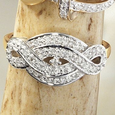 postpaid 10k gold diamond double knot band