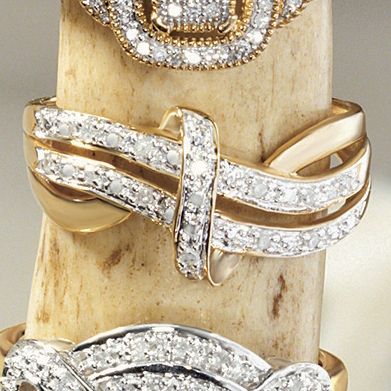 postpaid 10k gold diamond ribbon ring