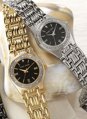hers diamond accent name watches