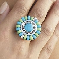 caribbean colors stretch ring