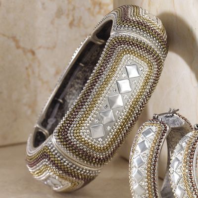 multimetallic patterned bangle