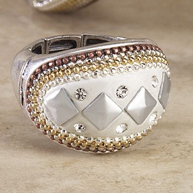 multimetallic patterned stretch ring