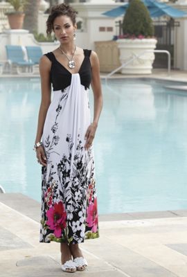 Floral Border Maxi Dress