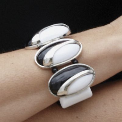 black white bracelet