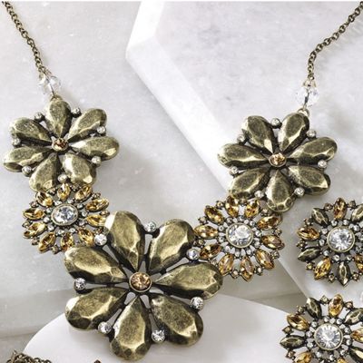 floral crystal necklace