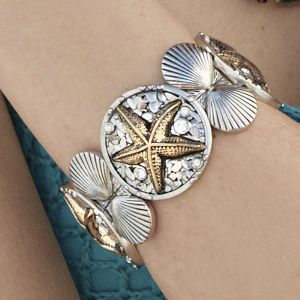seashell two tone bracelet