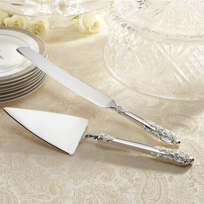 baroque cake server and knife set