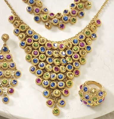 Crystal Circle Bib Necklace