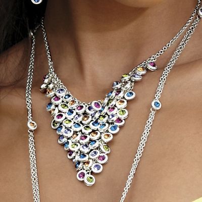 Crystal Circle Bib Necklace