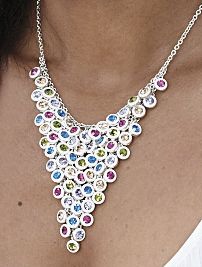 Crystal Circle Bib Necklace