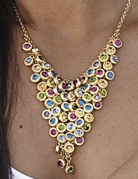 Crystal Circle Bib Necklace