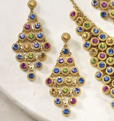 Crystal Circle Chandellier Earrings