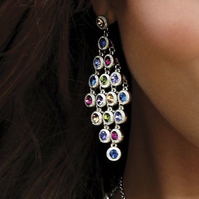 Crystal Circle Chandellier Earrings