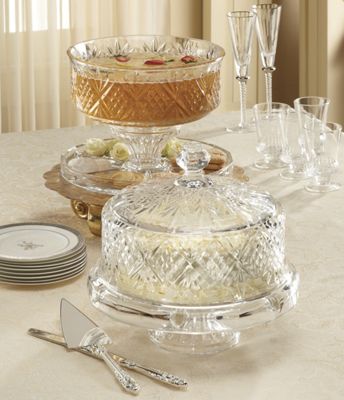 4 in 1 crystal footed cake dome