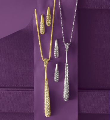 Crystal Drop Pendant And Earring Set