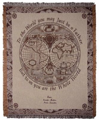Father World Personalized Throw
